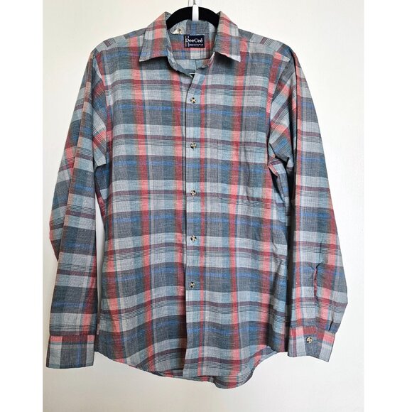 Washington Dee Cee Cotton Blend Button Up Shirt, M, Plaid - Picture 1 of 5